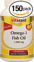 Vitacost Omega-3 Fish Oil Lemon - 1000 mg - 150 Softgels