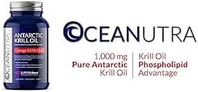 100% Pure Krill Oil 1000mg, Omega 3, Highest Concentration 56% Phospholipids, Choline & Astaxanthin, Sustainable Antarctic SuperbaBoost, DHA, EPA, Heart, Brain, Eye & Skin Care, No Fish Oil