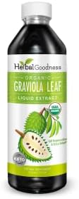 Herbal Goodness Soursop Graviola Leaf Extract 15X Strength – Organic Soursop Bitters Liquid Drop for Cell Support, Regeneration, Relax, Immune Boost, Stress Relief, Liver & Sleep Support, 12oz