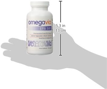 OmegaVia EPA 500, Purified Omega-3 Fish Oil Supplement, 500 mg EPA in Triglyceride Form, Burpless Fish Oil, Non-GMO, Gluten-Free, IFOS 5-Star, 120 Softgels