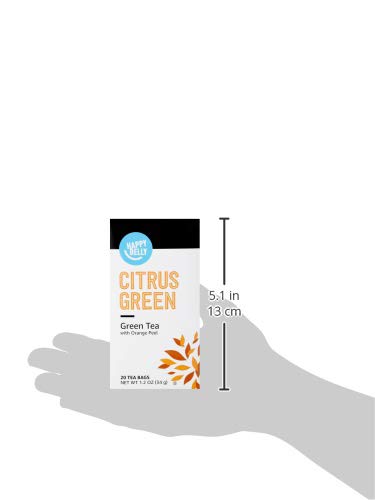 Amazon Brand - Happy Belly Citrus Green Tea Bags, 20 Count (Pack of 2)