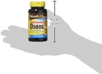 MASON NATURAL Vitamin D3 125 mcg (5000 IU) - Supports Overall Health, Strengthens Bones and Muscles, from Fish Liver Oil, 50 Softgels (Pack of 2)
