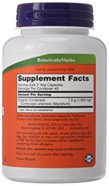 Now Cordyceps 750 mg,90 Veg Capsules (180)