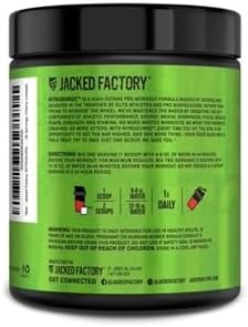 Jacked Factory NITROSURGE Pre Workout Supplement - Endless Energy, Instant Strength Gains, Clear Focus, Intense Pumps - NO Booster & Preworkout Powder with Beta Alanine - 30 Servings, Cherry Limeade