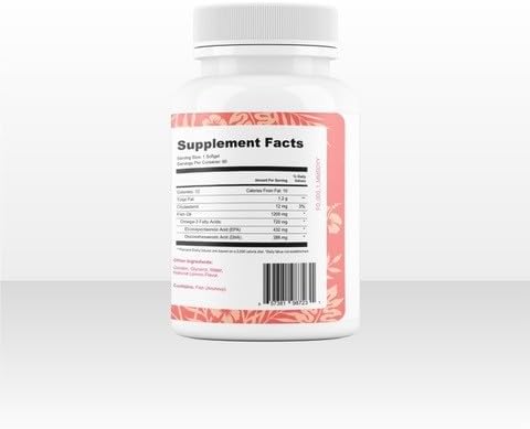 Omega-3 Fish Oil – 1250mg Triple Strength with 690mg EPA & 260mg DHA – Wild-Caught, No Fishy Aftertaste – 60 Soft Gels