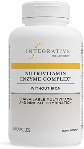 Integrative Therapeutics NutriVitamin Enzyme Complex - Mineral Supplement - Multivitamin & Mineral Supplements with Vitamins C, E & Digestive Enzymes - Iron & Dairy Free - 180 Capsules