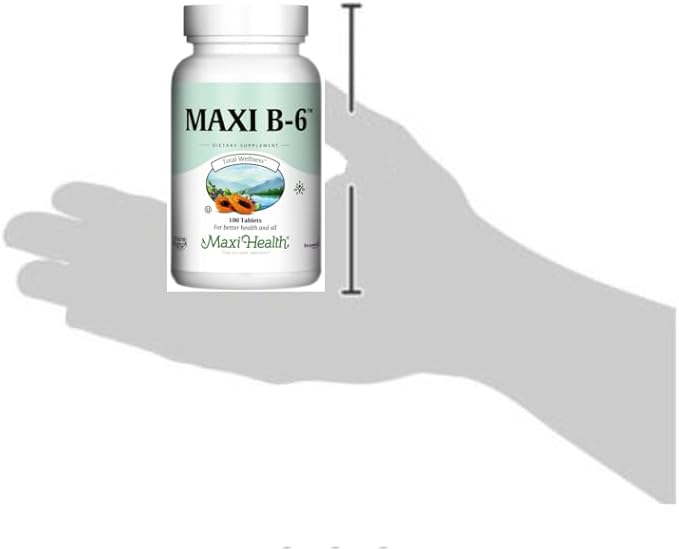 Maxi Health B-6 - Vitamin B6-100 mg Cardiovascular Health - 100 Tablets - Kosher (100 Count, Pack of 2)