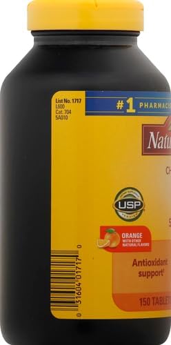 Nature Made Chewable Vitamin C 500 mg, Dietary Supplement for Immune Support, 150 Tablets, 150 Day Supply