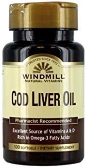 Windmill Cod Liver Oil Softgels, 100.0 Count
