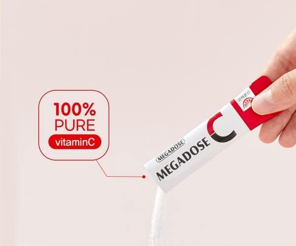 Korea MEGADOSE Vitamin C Powder 3000mg | Powder Type | 100s | High Content Vitamin 3g*100 Sticks (Total 300g)