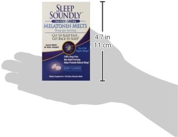 Sleep Soundly Melatonin Melts 5 mg Berry Flavor, Night time Sleeping Aid for Adults, Fast Acting Sleep Formula, 60 Count, White