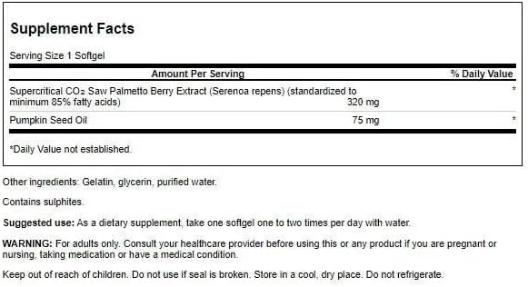 Swanson Saw Palmetto 320 Milligrams 60 Sgels