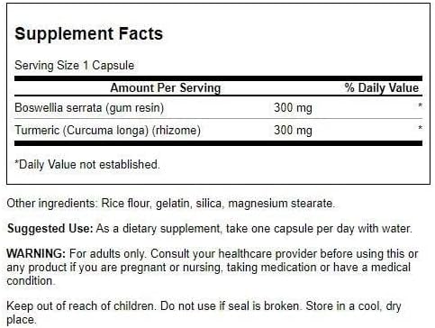 Swanson Full Spectrum Boswellia and Curcumin 60 Capsules(Packing May Vary)