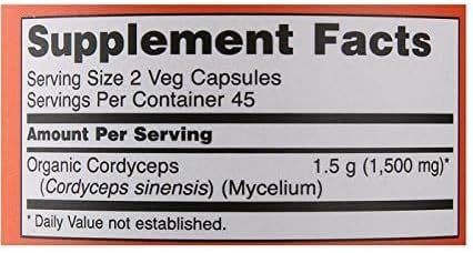 Now Cordyceps 750 mg,90 Veg Capsules (180)