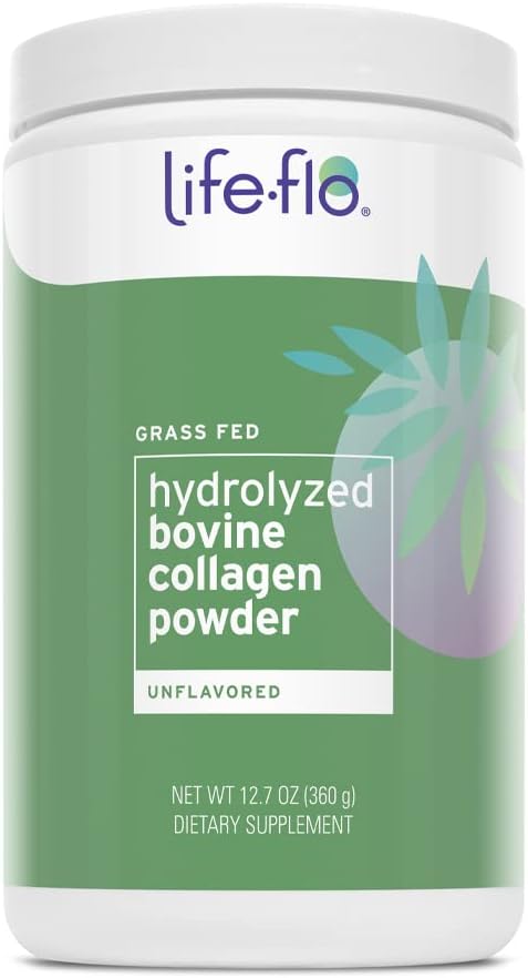 Life-Flo Hydrolyzed Bovine Collagen, Grass Fed | Supports Vibrant Skin & Hair, Bone & Joint Health | 12.7oz, 60 Serv.