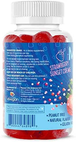 Melatonin Sleep Support Gummies (60 Count) Strawberry Sunset Creme Flavor Chews | 2.5mg Per Gummy Sleep Supplement for Children and Adults | Supplement for Faster Faster & Longer Sleep