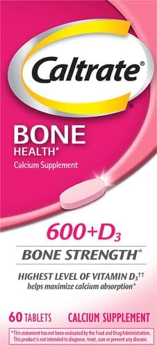 Caltrate 600 Plus D3 Calcium and Vitamin D Supplement Tablets, Bone Health Supplements for Adults - 60 Count (Pack of 4)