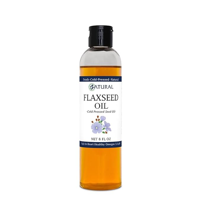 Zatural Flaxseed Oil Organically Grown 100% Pure Flax Seeds Cold Pressed Vegan Omega Fatty Acids (8oz)
