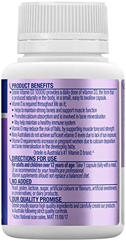 Vitamin D3-1000IU - 1 Daily Supplement 130 Capsules