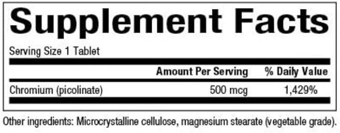 Natural Factors Chromium Picolinate, 500 mcg, 90 Tabs (Pack of 4)