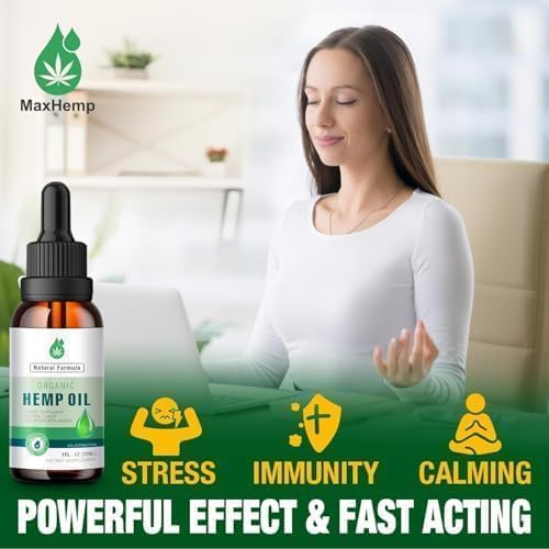 2 Pack Hemp Oil Organic Premium - 2,800,000 Maximum Strength - 100% Natural Hemp Drops Tincture - Hemp Oils with Vegan, Non-GMO Grown