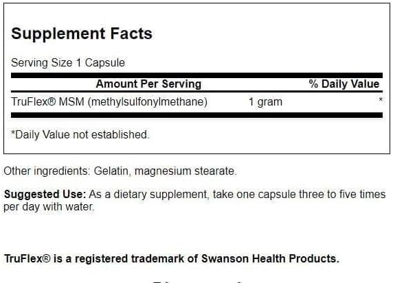 Swanson Msm 1,000 mg 120 Caps (2 Pack)