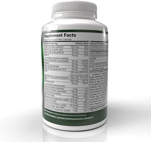 MultiVitaGel Liquid Filled Gel Caps, Vitamins Plus 42 Fruits & Veggies Blend, Optimum Nutrition Delivery