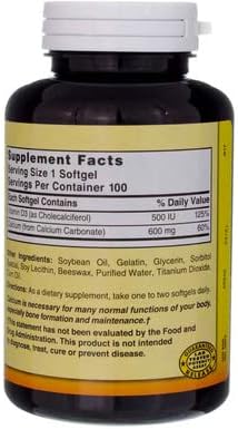 Liquid Calcium 600mg with D-3 (100 Softgels) 3 BOTTLES Total of 300 Softgels