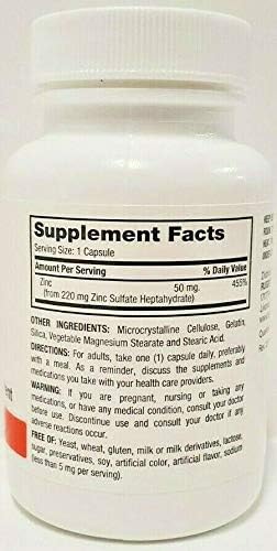 Rugby Zinc 50 mg 100 Capsules