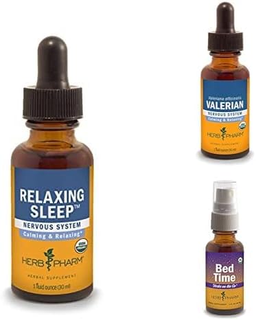 Herb Pharm Organic Sleep Support* Bundle: Valerian Extract, Relaxing Sleep and Bed Time Formula, 3 Pack Bundle (1 oz Each)