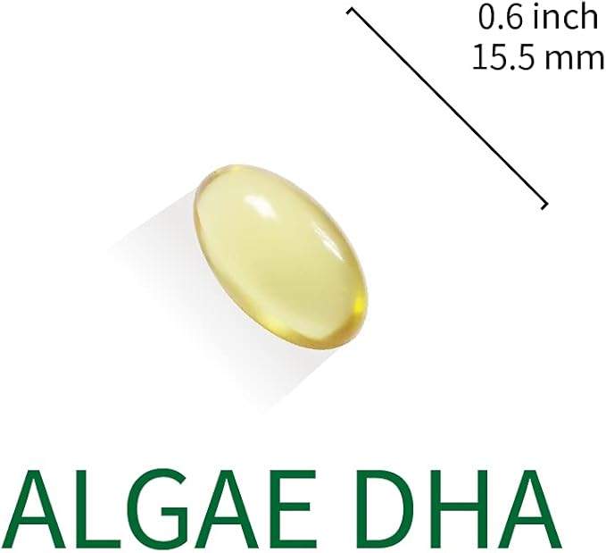 Lovita Algae Oil, Plant Based DHA Alternative to Fish Oil, Vegan Omega 3 with DHA 200 mg, 60 Vegetarian Softgels