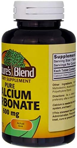 Nature's Blend Pure Calcium Carbonate 600 mg 100 Tabs (1684)