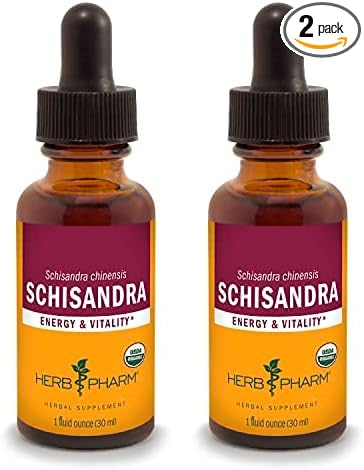 Herb Pharm Certified Organic Schisandra Berry Liquid Extract - 1 Ounce (Pack of 2)