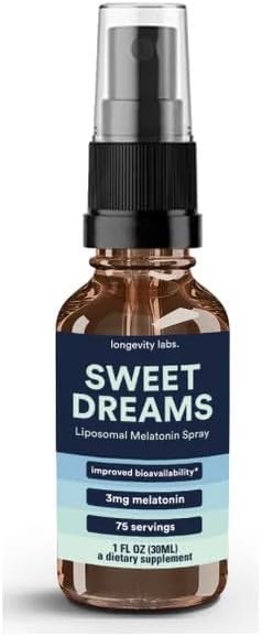 Sweet Dreams Liposomal Melatonin Spray | Fast Acting Bedtime & Jet Lag Sleep Spray for Adults | Liquid Melatonin for Sleep | 1fl. oz