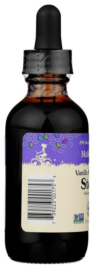 NuNaturals Liquid Stevia, Sugar-Free Sweetener, Plant-Based Sugar Substitute, Zero Calorie, Vanilla Alcohol Free, 2 oz (Pack of 2)