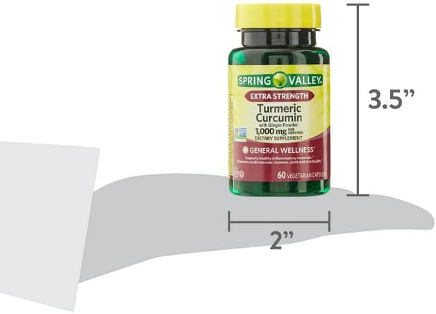 Spring Valley Turmeric Curcumin 1000 mg- 60 Capsules (Pack of 1), Boxed by Fusion Shop Store