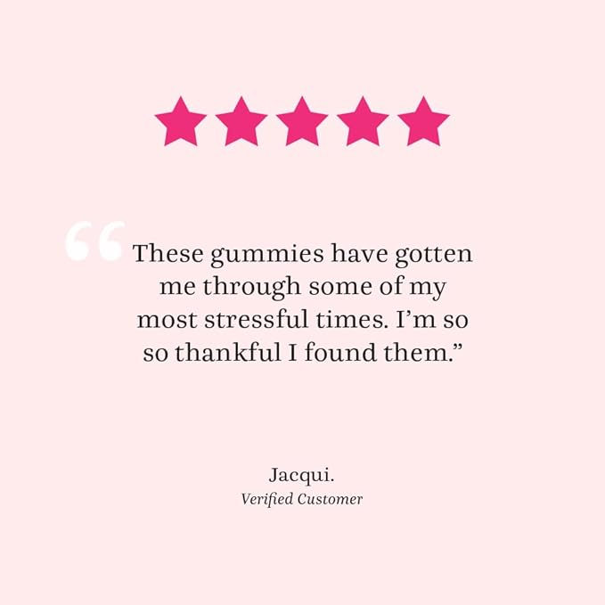 Winged Wellness Calm & Collected, Stress Relief Gummies - Stress Support Supplement with KSM-66 Ashwagandha, L-Theanine, GABA & Passionflower - Vegan & Gluten-Free Gummy - Raspberry, 42 Count