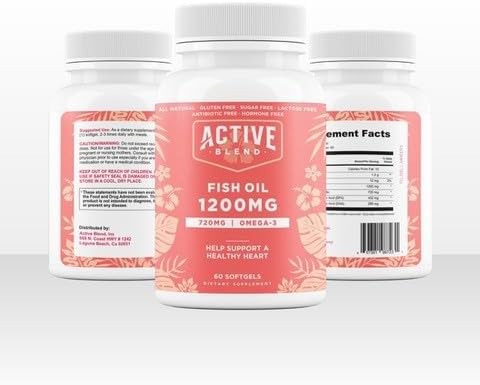 Omega-3 Fish Oil – 1250mg Triple Strength with 690mg EPA & 260mg DHA – Wild-Caught, No Fishy Aftertaste – 60 Soft Gels