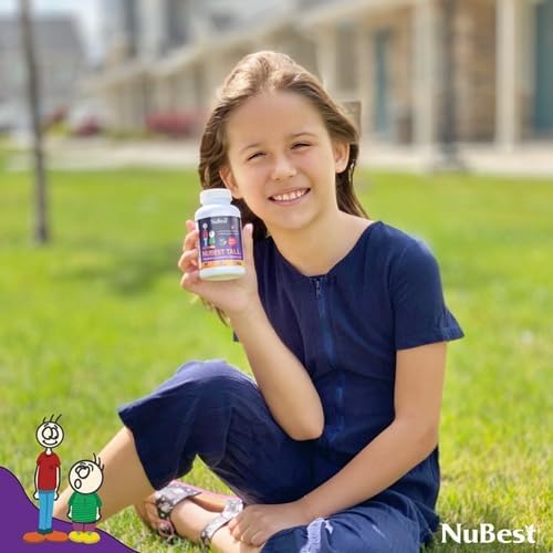 NuBest Tall Height Growth Supplement - Advance Height Growth, Grow Taller, Height Increase Formula for Children (5+) & Teens Helps Maximum Height Growth with Calcium, Collagen & Herbs - 6 Pack