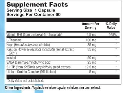 Nutra Biogenesis Stress Factors - GABA Supplements for Women & Men, L Theanine Calm Relaxation Support for Adults, 100mg L-Theanine & 25mg GABA Per Pill - 60 Veggie Capsules