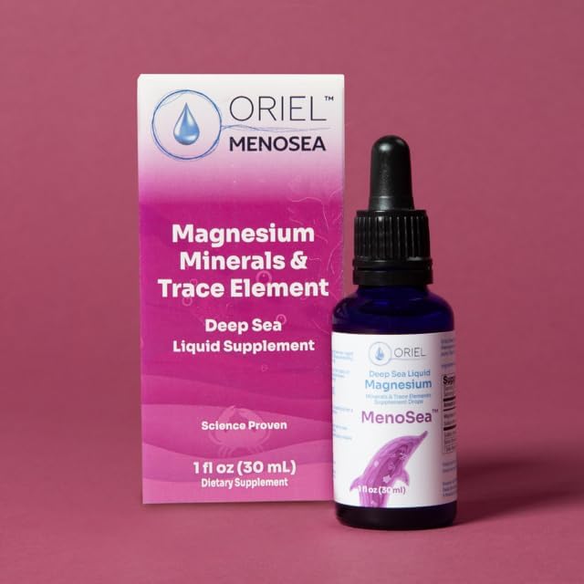 Oriel Liquid Magnesium Drops Menosea, Rapid Absorption, Free Ion Magnesium, Minerals and 78 Trace Elements, Supports Menopause Wellness, Promotes Balance, Well-Being, Relaxation, 30ml, 30-Day Supply