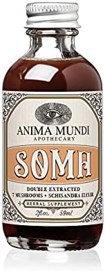 Anima Mundi Apothecary Soma 7 Mushroom Adaptogenic Elixir - Mushroom Liquid Extract Tincture with Reishi, Chaga, Lions Mane & Cordyceps - Vegan Immune Support Tincture (2oz)