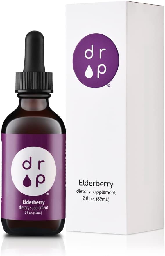 Drop Supplements Liquid Elderberry Drops and Vitamin D3+K2 Drops Bundle