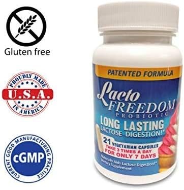Probiotic for Lactose Intolerance. 7 Day Supply Provides Months of Relief - Helps Digest Lactose in Dairy - Lactase Producing Probiotic - 21 Caps