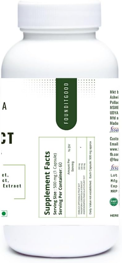 FiG Nutra’s AGK Extract Capsules | Herbal Immune Support Supplement | Amla, Giloy, Kalmegh Extracts Blend | 60 Veg Capsules