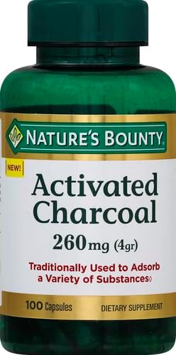 Nature's Bounty Activated Charcoal 260 mg, 100 Capsules, Dietary Supplement to Support a Healthy Lifestyle (Pack of 2)