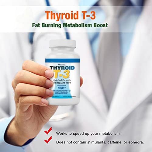 Thyroid T3 Radical Metabolic Support for Women and Men, Energy and Focus, Healthy Thyroid Function, Natural Formula, Non-GMO, No Caffeine, 2 Pack 60 Servings, 120 Capsules