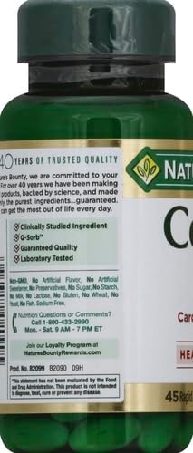Nature's Bounty CoQ10, Heart Health and Healthy Aging, Dietary Supplement, 200mg, 45 Rapid Release Softgels