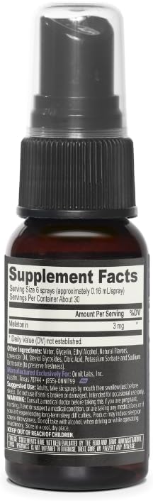ONNIT Melatonin Liquid Sleep Support Spray, Lavender Flavor, Sleep Support Melatonin Spray for Adults, 3mg Melatonin per Spray, 1 fl oz