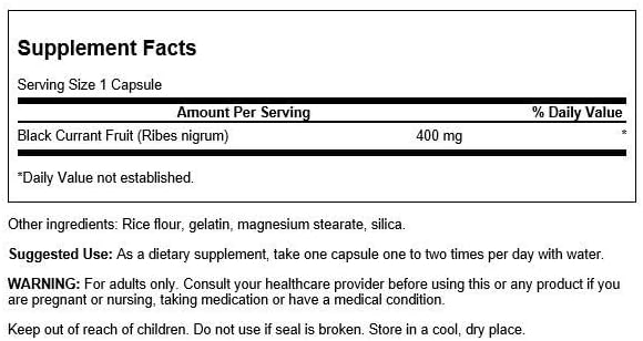 Swanson Full Spectrum Black Currant 400 Milligrams 60 Capsules